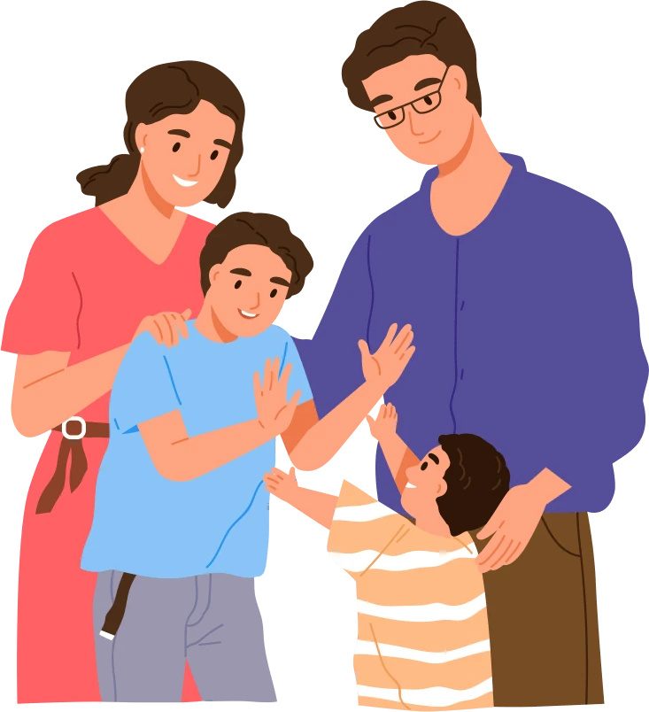 A family having fun