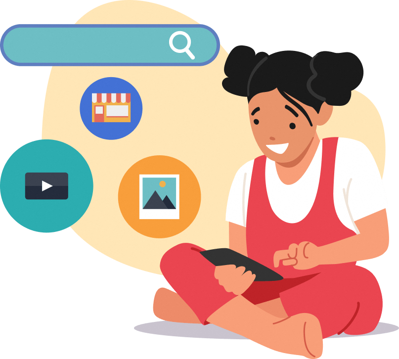 Girl browsing on her phone