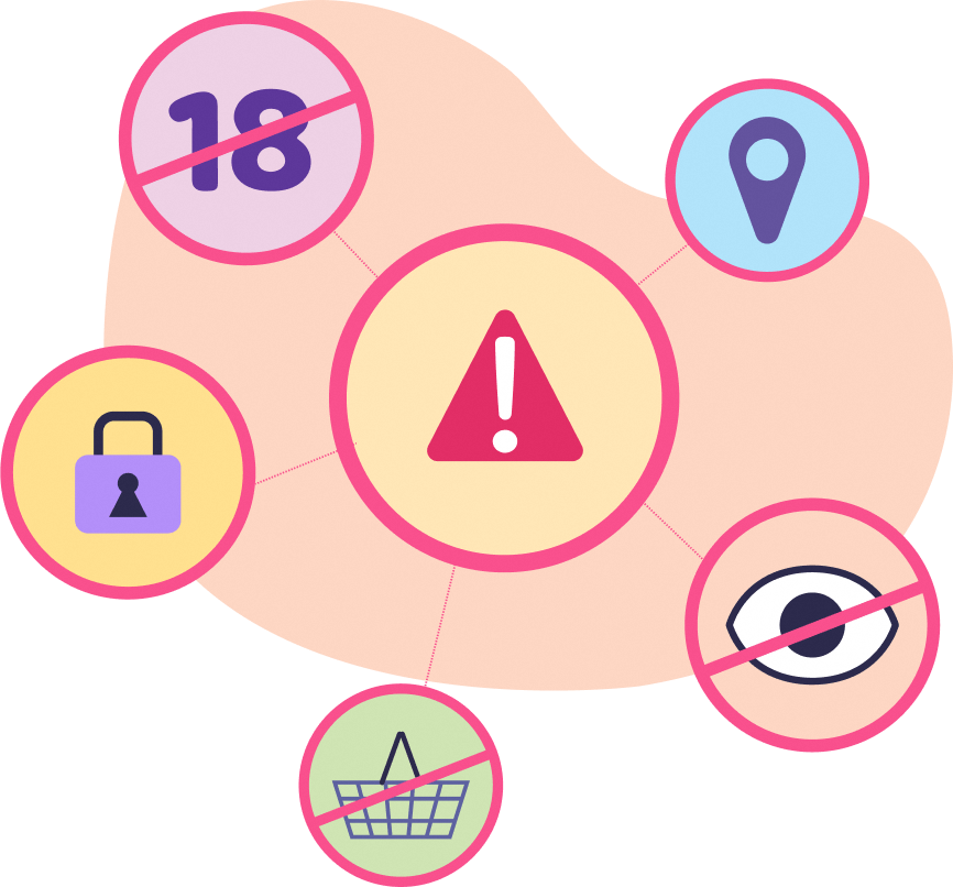 Icons that show the danger of sexual grooming online