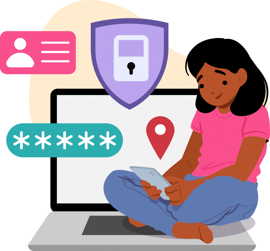 Girl using the phone