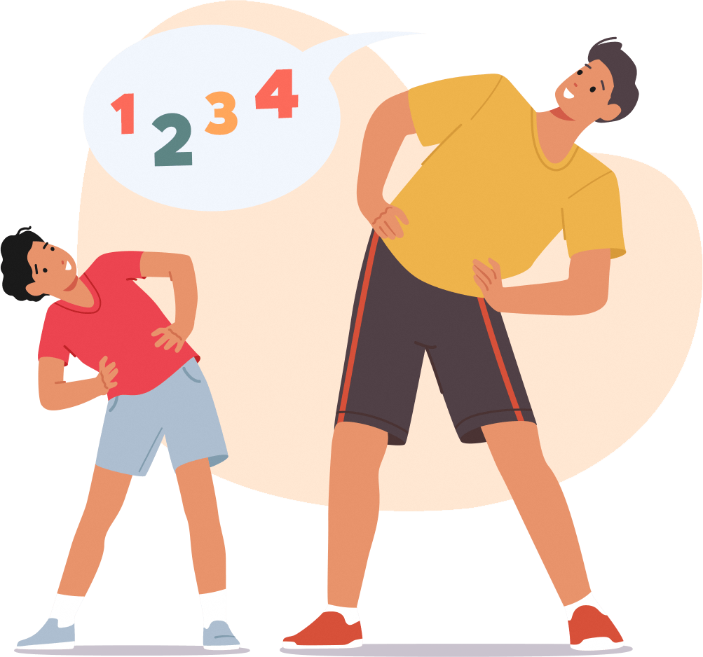 Parent and their child exercising