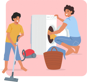 A thumbnail of a kid helping their parent out with chores