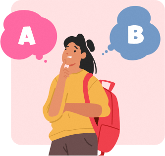 A thumbnail of a kid thinking about different decisions