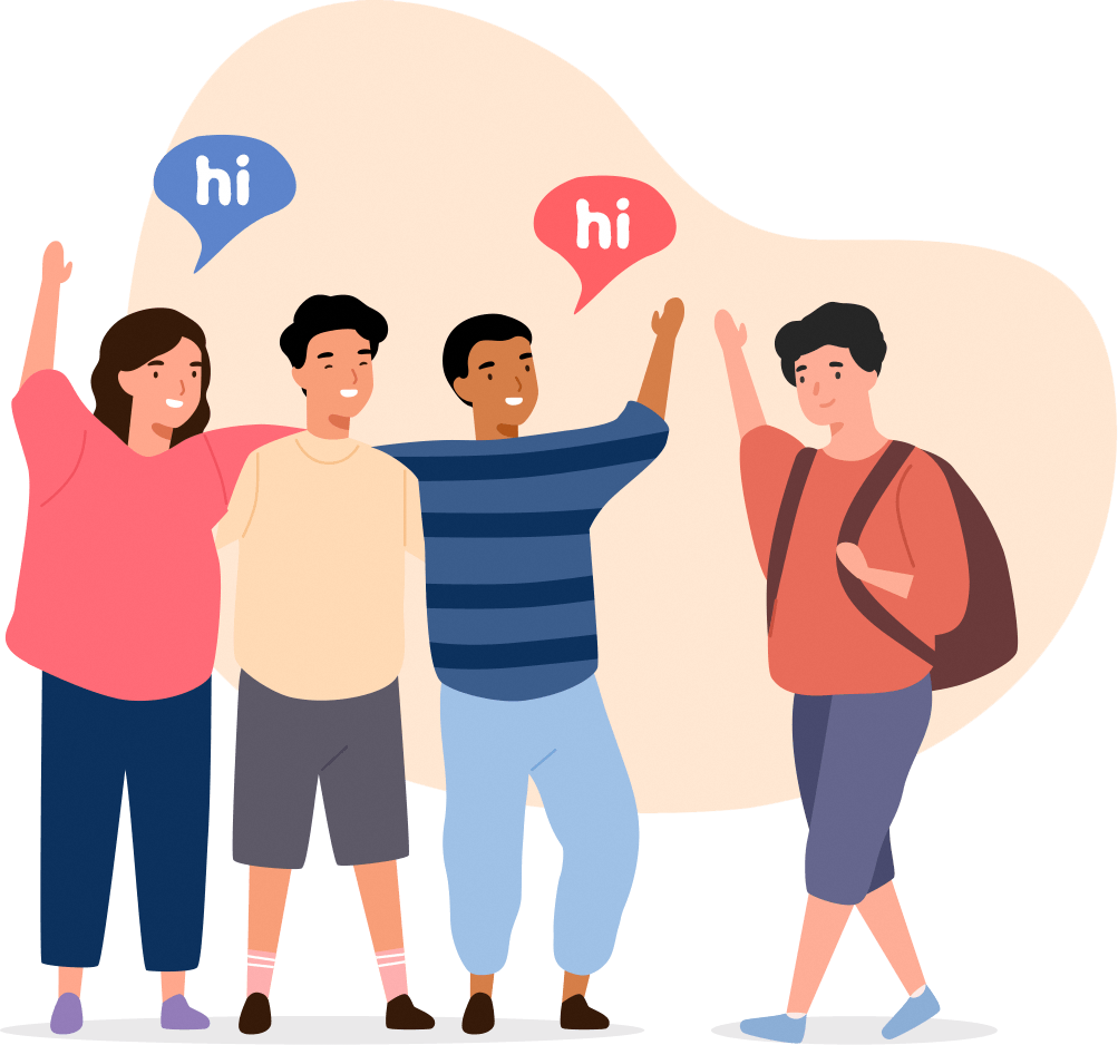 Kids greeting each other