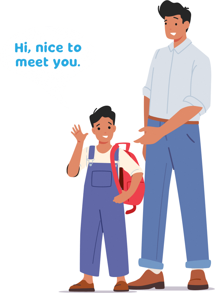 A kid greeting