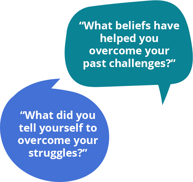 What beliefs have helped you overcome your past challenges? What did you tell yourself to overcome your struggles?