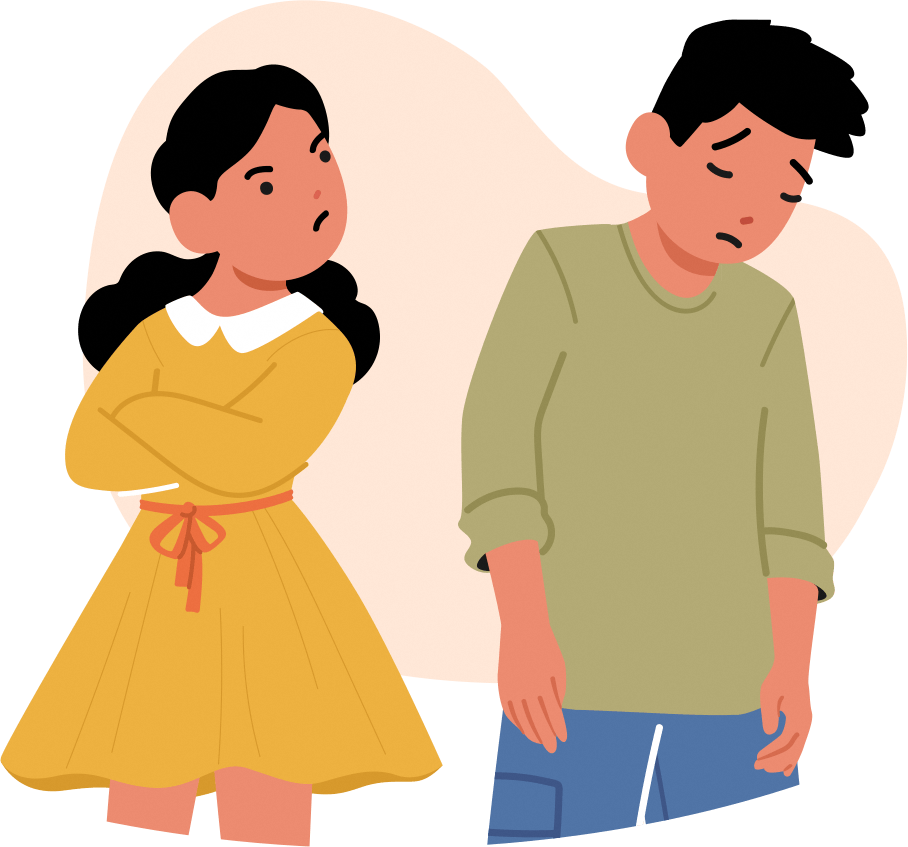 Two kids having a conflict