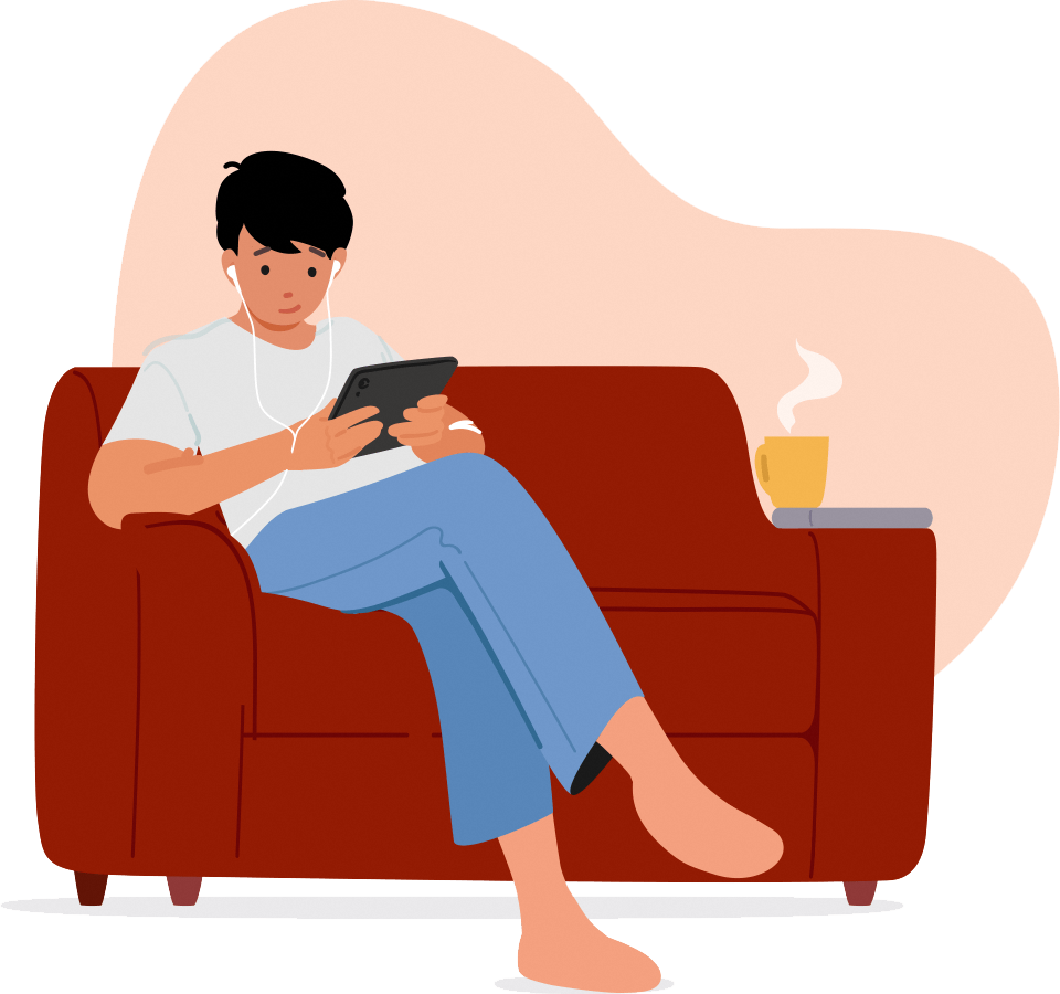 A kid on their phone